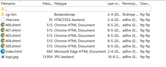 htaceess file in an ftp environment