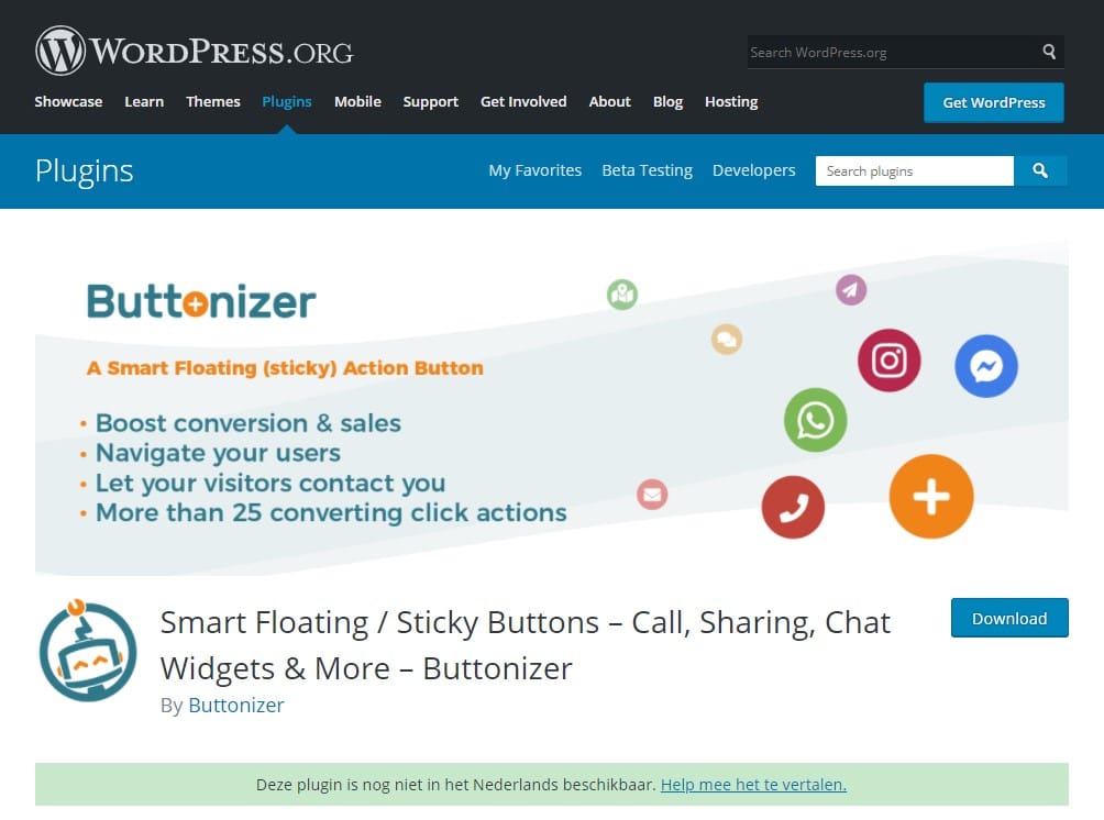 Buttonizer WordPress plugin