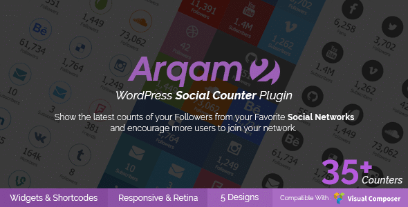 Social counter Arqam WordPress Plugin