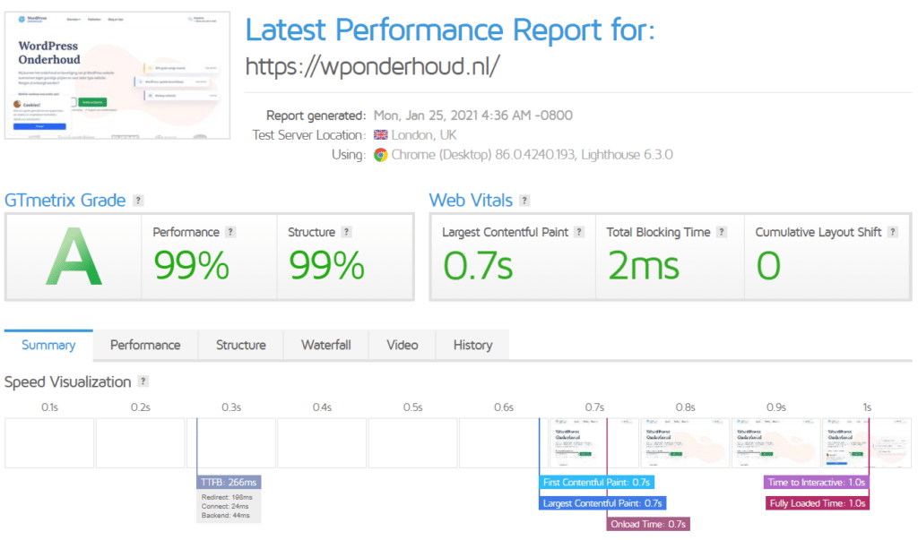 Site score WPOnderhoud