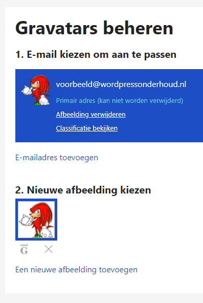 Gravatars beheren