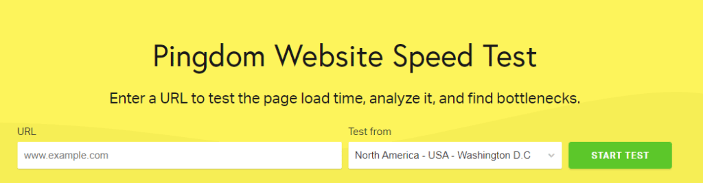 pingdom website speed test